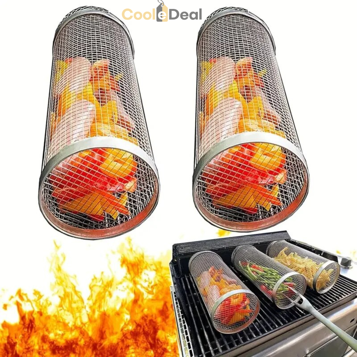 Barbecue Grill-Kooi™ 2024 | Nooit meer groente tussen je roosters!