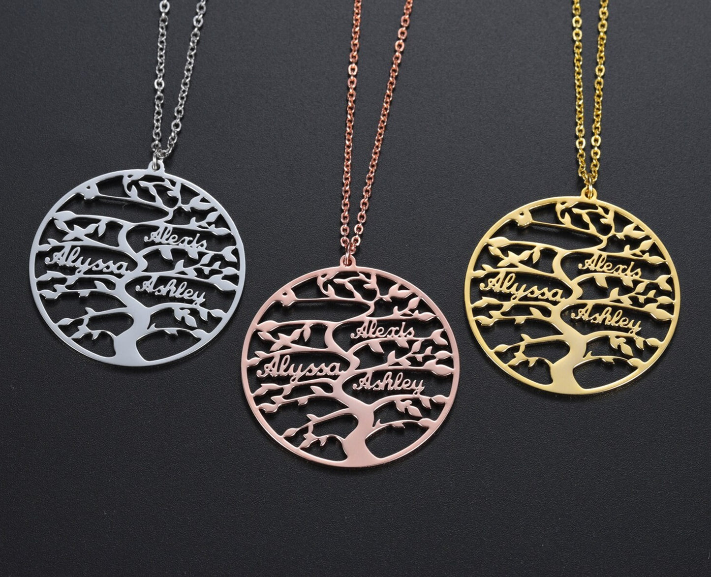 Stamboom Necklace engraved™ | 8 namen | Tijdelijk 50% Korting!
