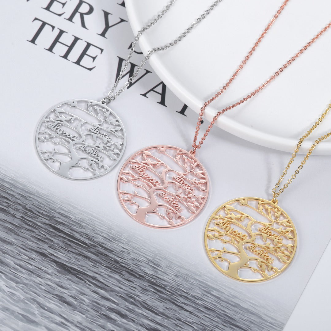Stamboom Necklace engraved™ | 8 namen | Tijdelijk 50% Korting!