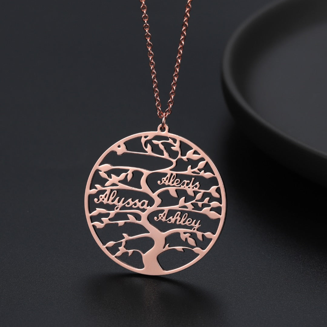 Stamboom Necklace engraved™ | 8 namen | Tijdelijk 50% Korting!